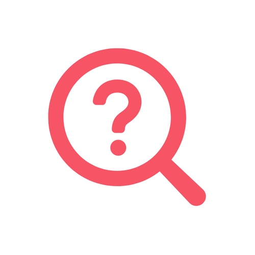 Question mark in a magnifying glass as a guess graphic for seo mini kit